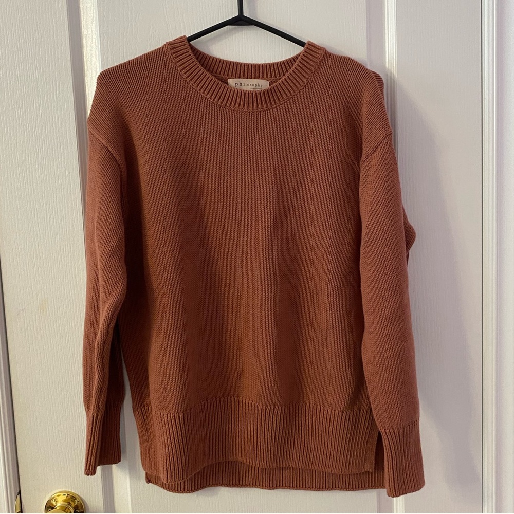 PHILOSOPHY mauve knit sweater size medium